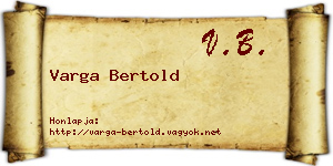 Varga Bertold névjegykártya