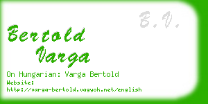 bertold varga business card